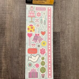 💞 New Wedding Shower Foil Scrapbook Sticker Pack